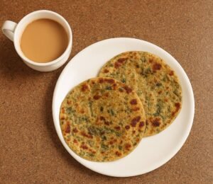 2 Bathua Namak Ajwain Plain Paratha with Adrak Chai