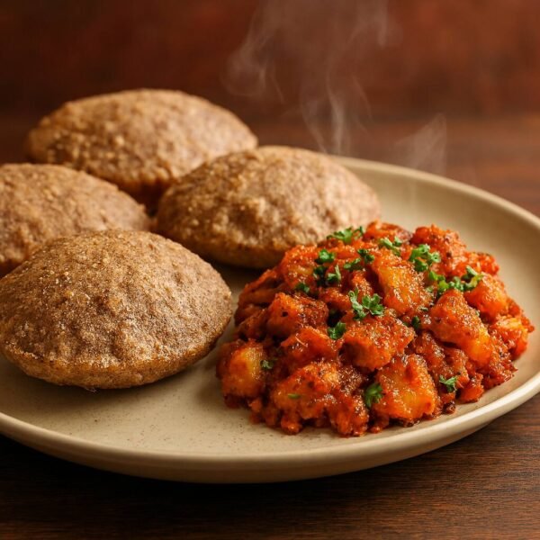 Aloo Bharta with 4 Kuttu Poori